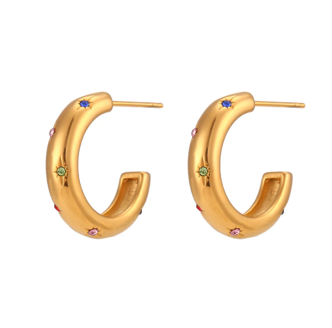 Oorbellen set sparkle gem
