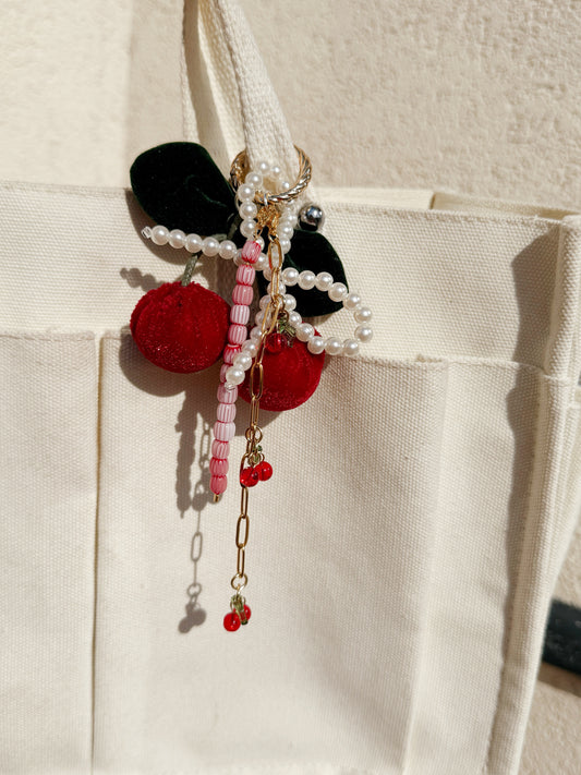 Bag charm cherry lady