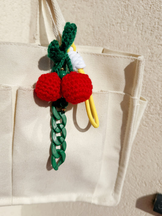 Bag charm cherry
