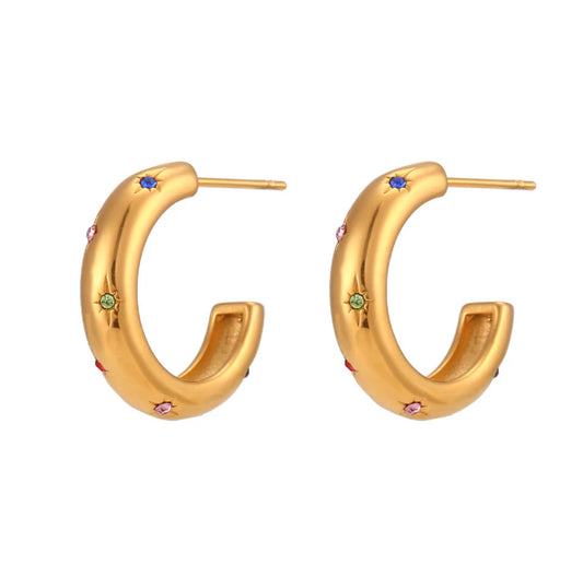 Oorbellen set sparkle gem