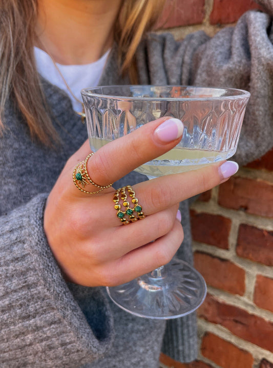 Ring Emerald sunburst