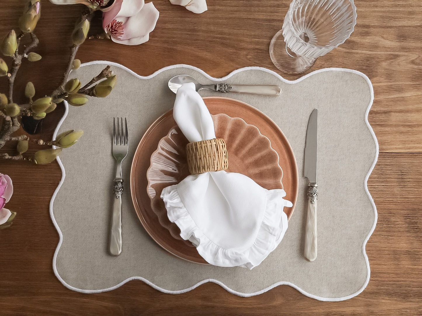 Placemat set Individual Palma wit