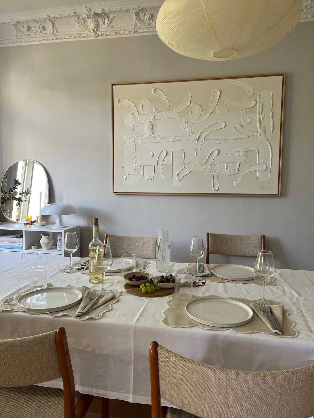 Placemat set Individual Palma wit