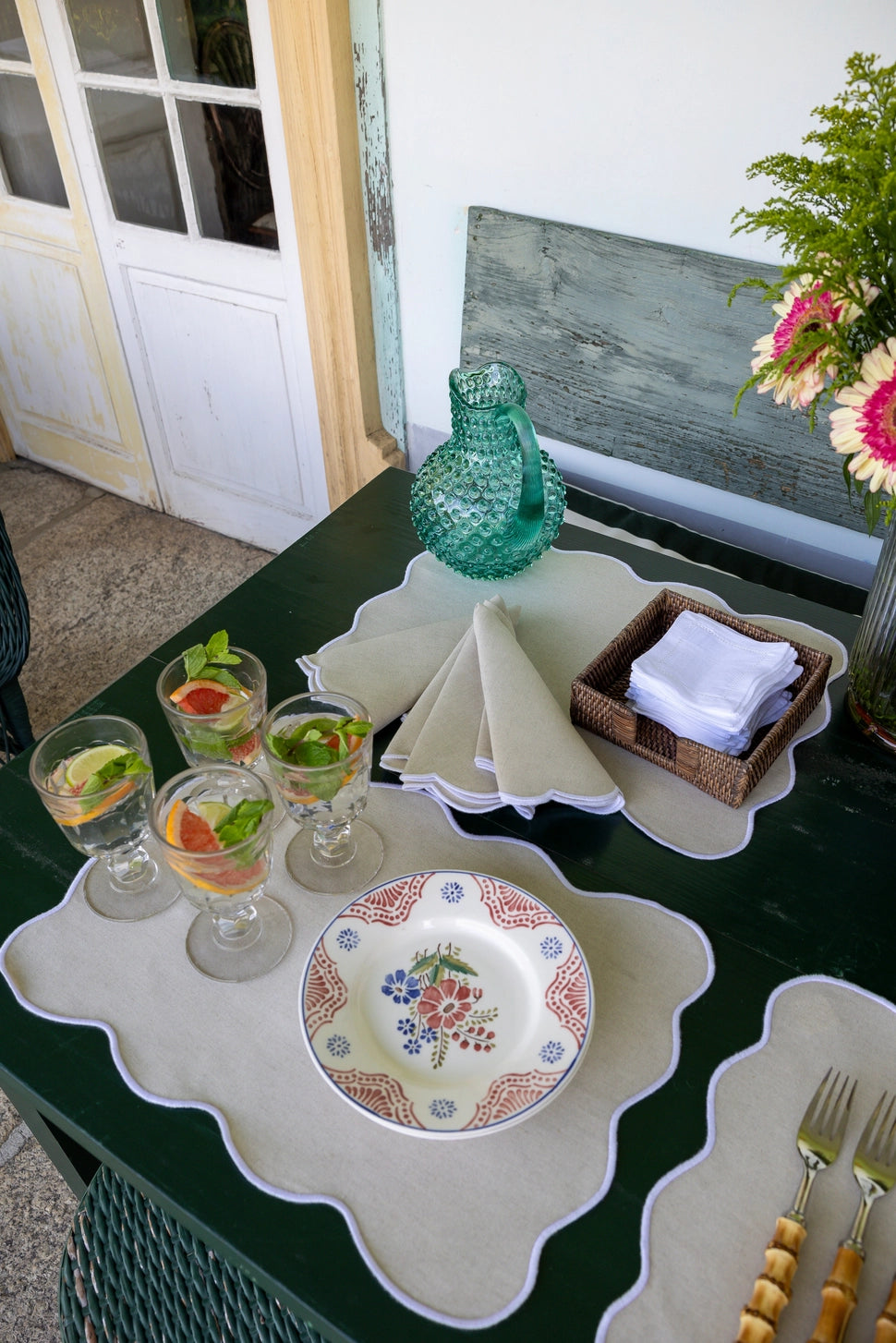 Placemat set Individual Palma wit