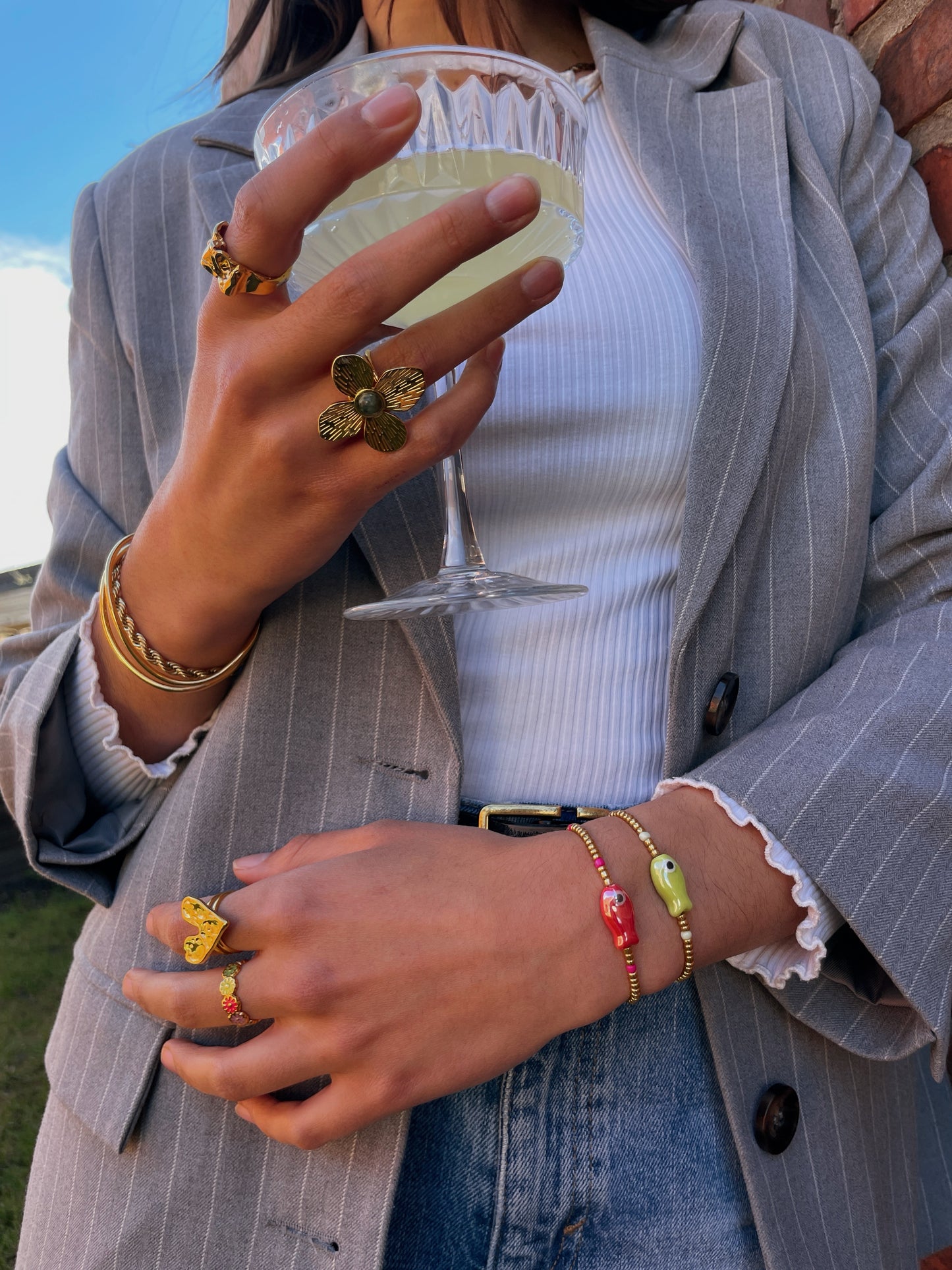 Ring Golden floral